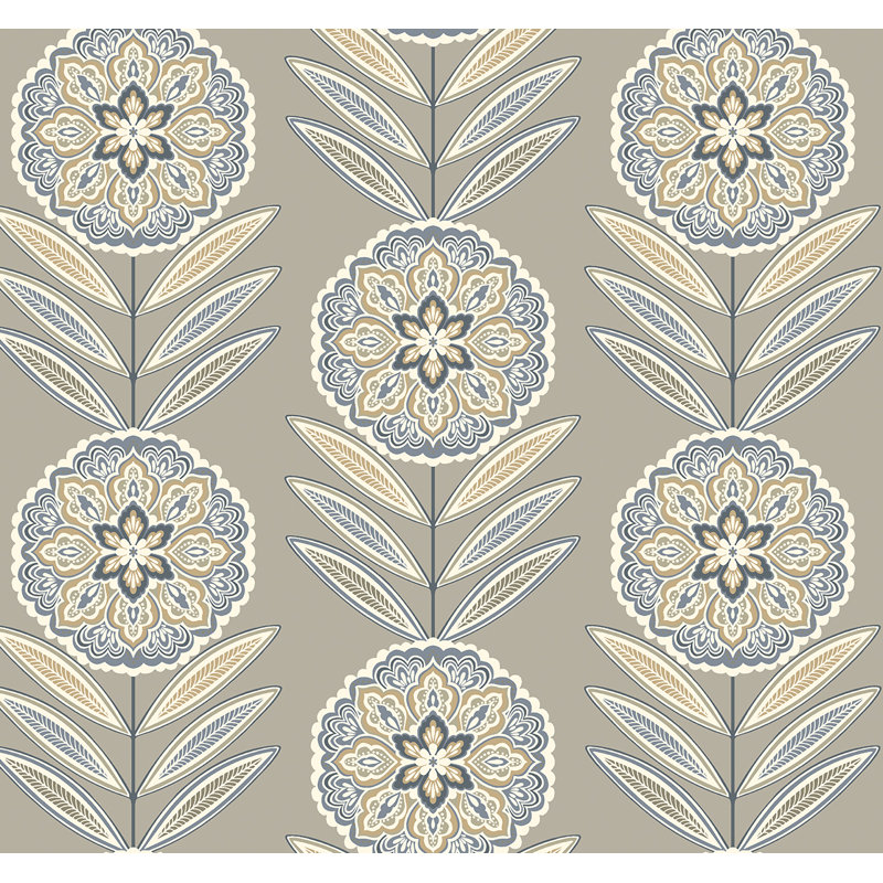 Rouleau de fleurs Addix, Gris / beige / crème