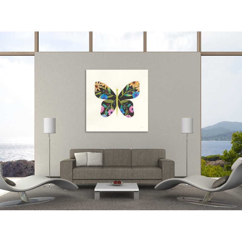 «Butterfly Garden I», toile tendue par Courtney Prahl, H 24 po x l 24 po x P 1,5 po