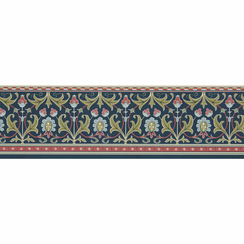 Ornamental Frieze, Indigo/Thyme