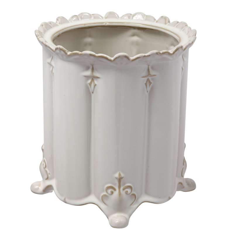 Ceramic Floor Vase, 7.5" H x 6.75" W x 6.75" D