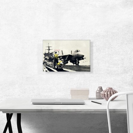 Applause Jet Aircraft Carrier On Canvas by Banksy Print