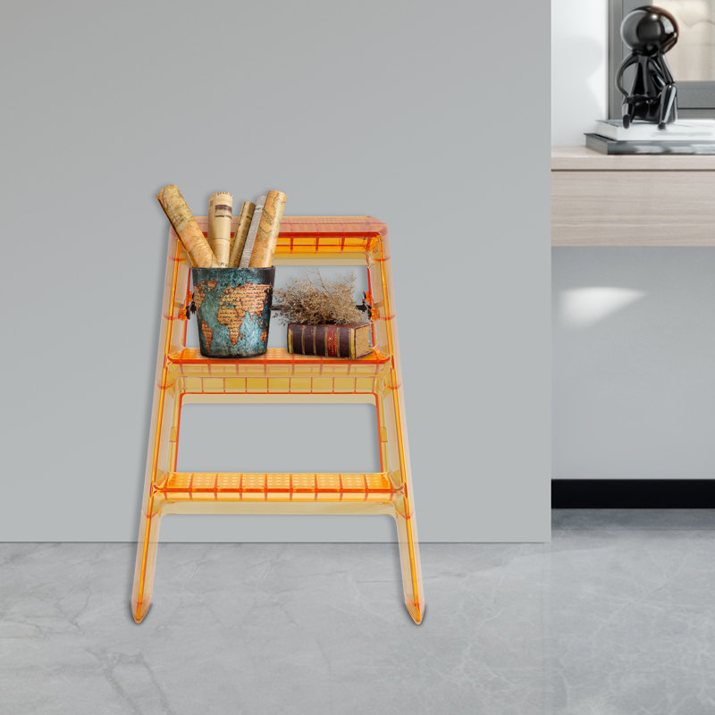 Échelle à 3 marches, échelle pliante, escabeau portable, Orange