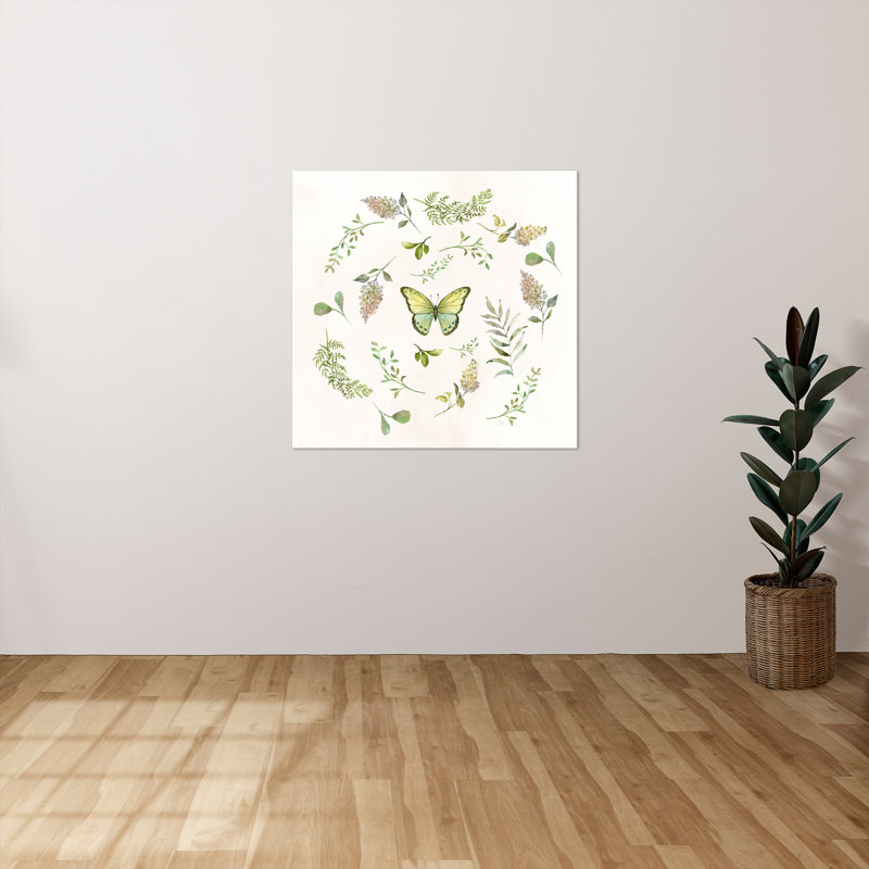 "Butterfly Enchantment I" par Nan, reproduction sur toile, H 24 po x l 24 po x P 1,5 po