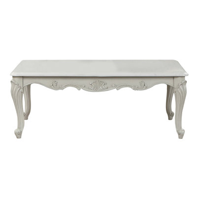 Tuscan Traditional Style Coffee Table Made With Wood In Silver