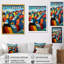 "Blue and Orange Cityscape Chronicles", reproduction d'art sur toile-88538025-88538026