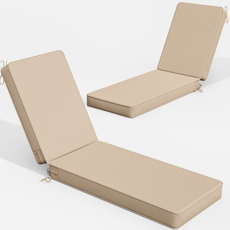 Coussins de chaise longue d'extérieur 4 po l 26 po x L 80 po, 2, L 26 po x P 80 po, Sable