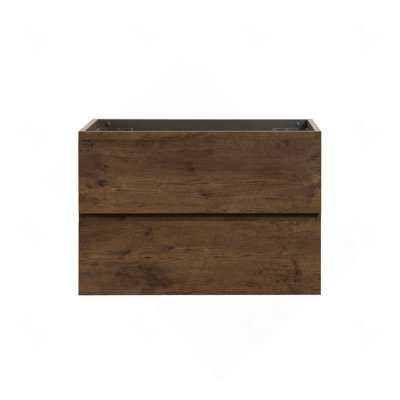 Armoire murale sans lavabo, noyer, avec deux tiroirs, pré-assemblée