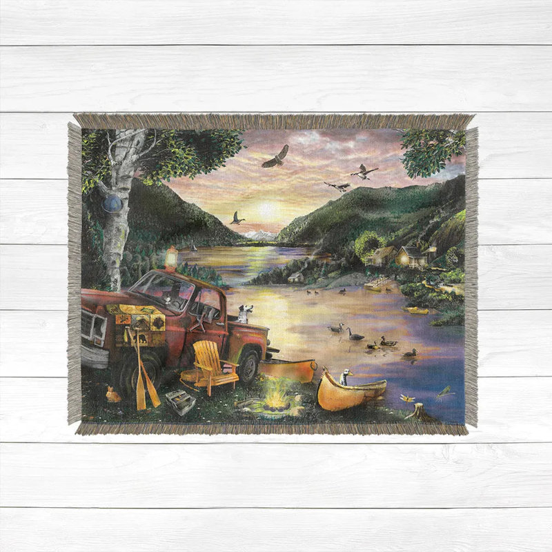  Jeté 100% coton Sunset Lake, L 50 po x L 60 po