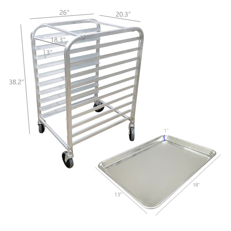 FixtureDisplays Foodservice Speed Rack Commercial-Grade Aluminum 10-Tier Sheet  Pan/Bun Pan Storage Display Rack