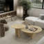 Ensemble de 2 tables basses rondes gigognes 70 x 70 x 32 cm (27,6 x 27,6 x 12,6 po) - Tables d'appoint modernes, minimalistes et luxueuses pour la décoration du salon et l'optimisation de l'espace