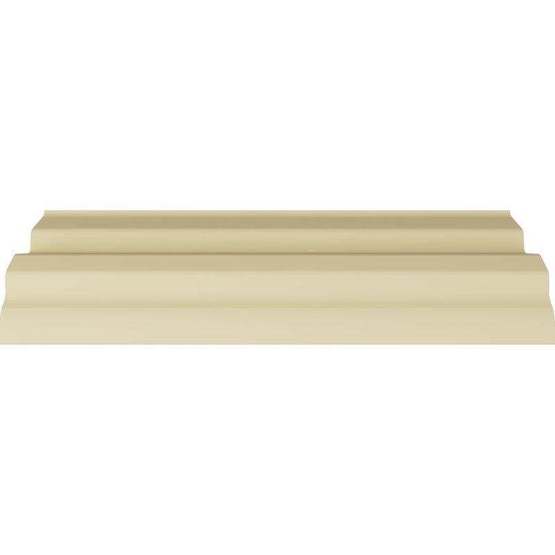 Primed Geometric Urethane Crown Moulding Sample, 12" Length