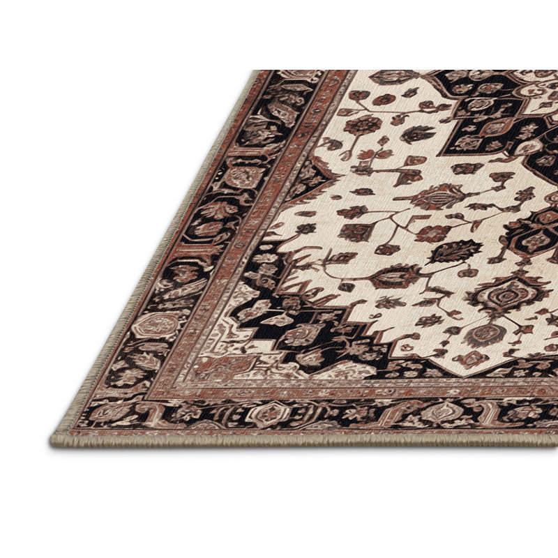 Tapis brun lavable à la machine, Rectangle 4 pi x 6 pi