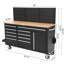 61 Inch Rolling Tool Chest, Heavy Duty Mobile Workbench with Charging Station, 10 Drawers, Pegboard, Rubber Wood Tabletop & Four Wheels, Tool Cabinet for Garage, Workshop-873726616