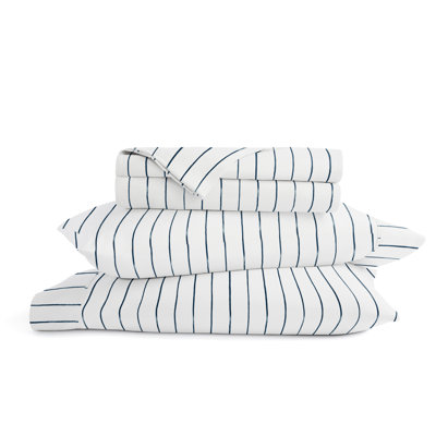  Ensemble de draps en microfibre bleu marine patiné