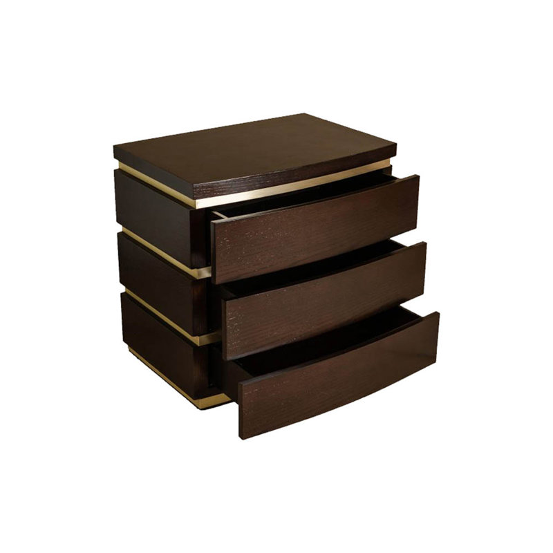 Audriena 69cm W Solid Wood Bedside Table
