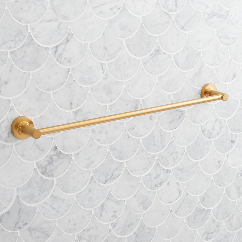Lexia 24'' Wall Mounted Towel Bar, Brushed Gold, 2.19" H x 26" L x 3" D