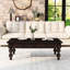 Table basse rectangulaire rétro avec tiroir de rangement, pieds en forme de gourde et placage, table de charge de 330 lb, bois d'hévéa pour la décoration intérieure