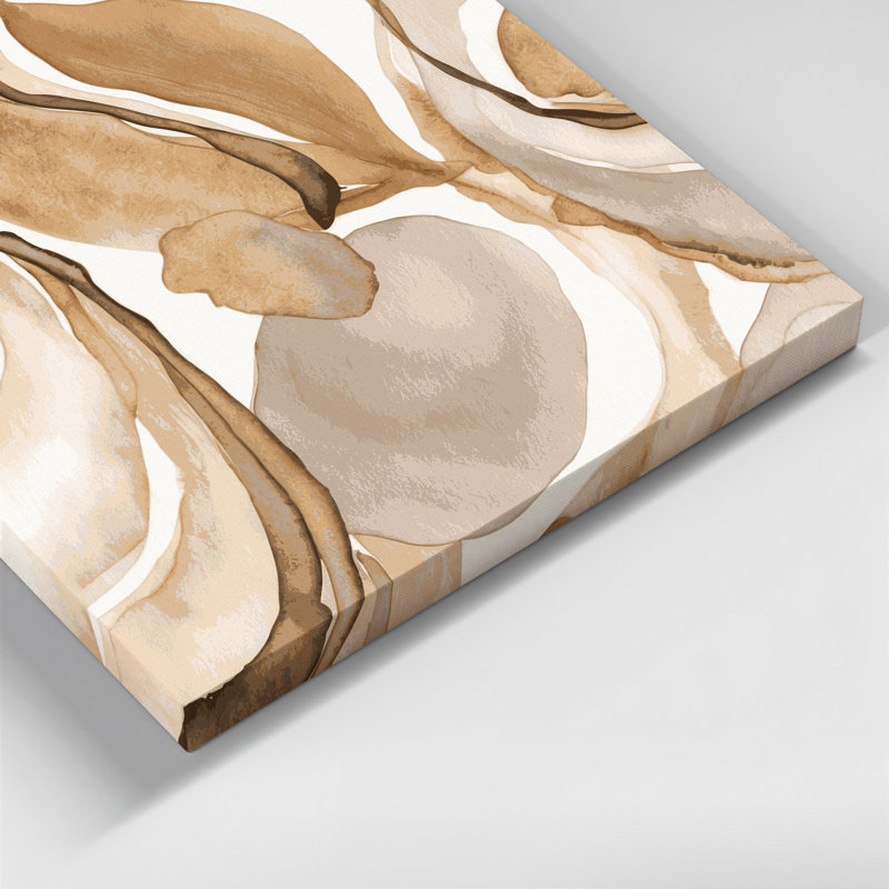 Aquarelle abstraite, art mural sur toile beige, H 12 po x l 12 po
