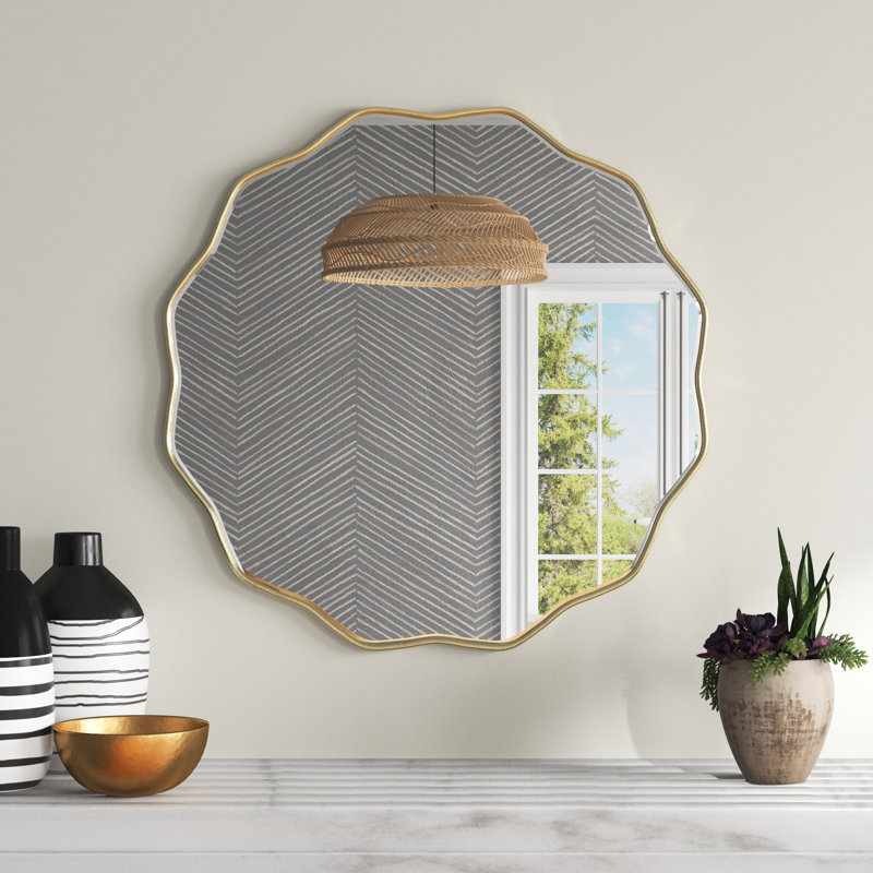 Miroir mural Francina, Or, 26 po x 26 po