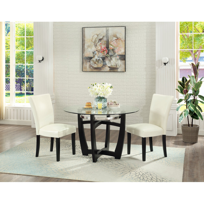 Gursharon 2 - Person Four Leg Dining Set, 30.94" H x 48" L x 48" W, White
