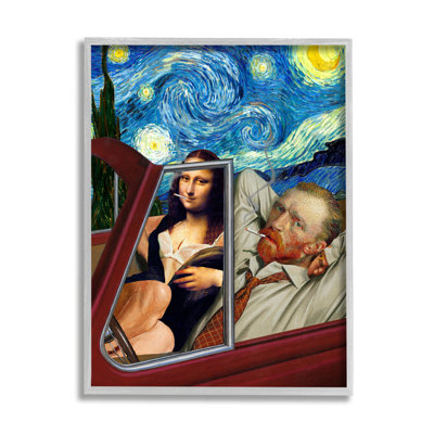 Van Gogh et Mona Lisa conduisant un ciel étoilé par Jeremiah Ketner - impression