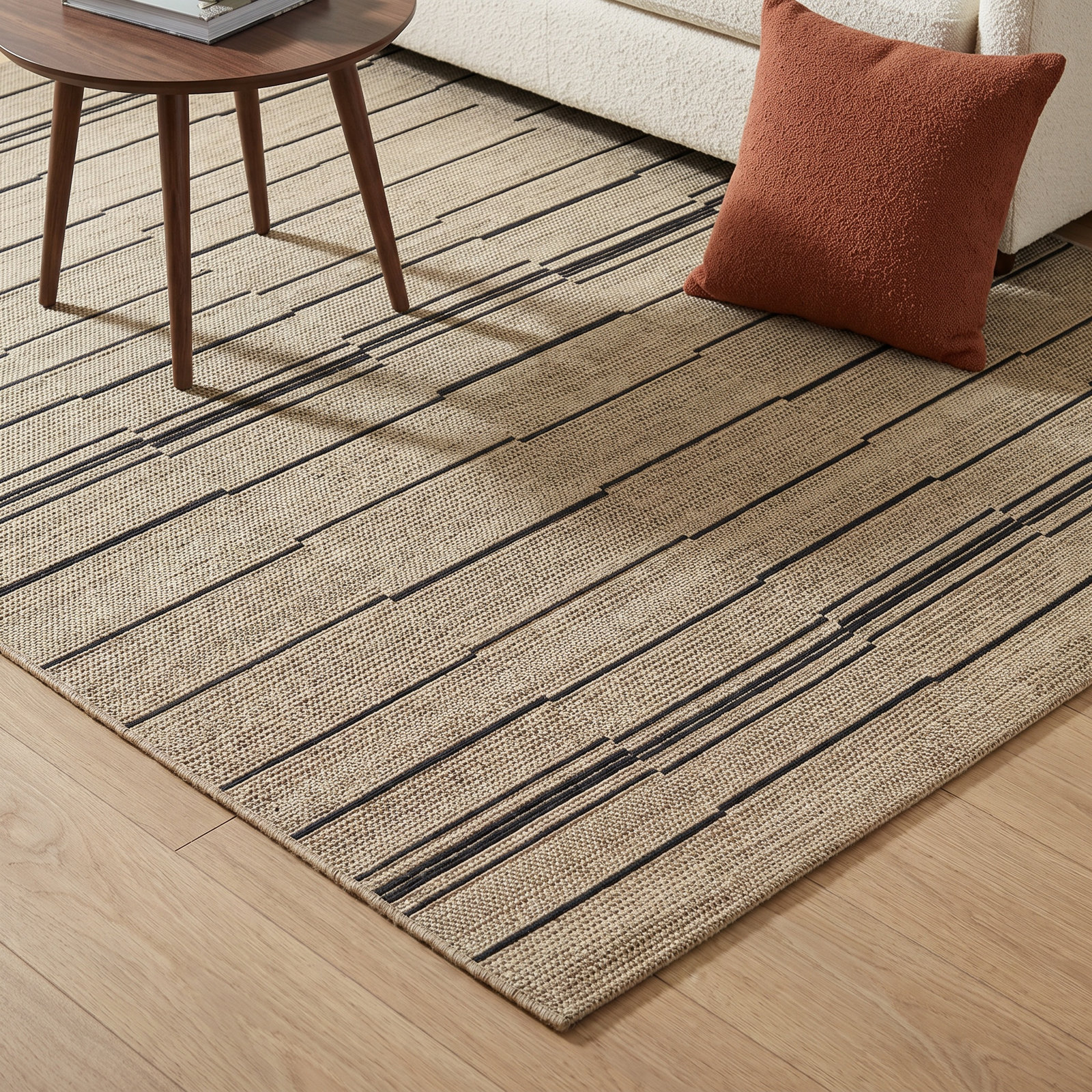 Veda Striped Indoor Outdoor Rug, Rectangle 5'3" x 7'