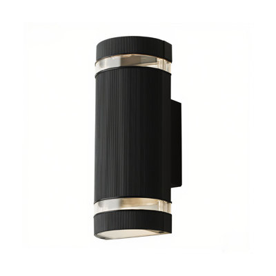  Outdoor Square Wall Light, Black GU10 Exterior Sconce, Waterproof Patio Porch Lamp 10 Inch/26cm