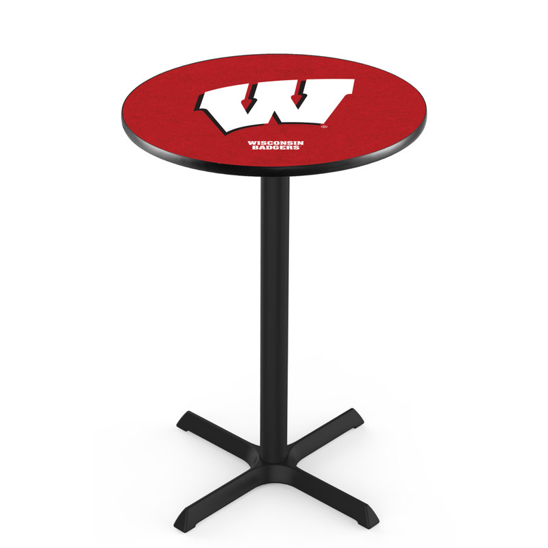 Round Metal Base Dining Table, University of Wisconsin - Badger Logo