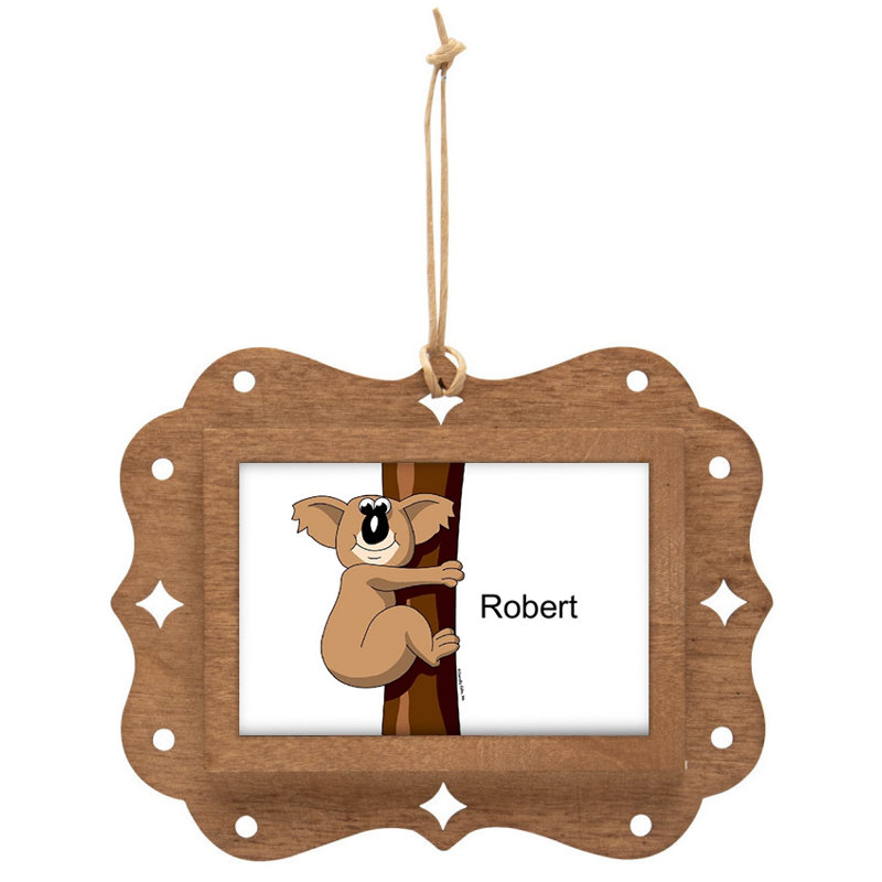 Personalized Koala Bear Wooden Key Chain, Oui