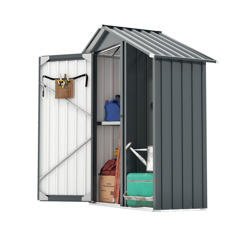 Abri de jardin compact en métal, acier galvanisé, style moderne pour le rangement extérieur