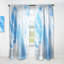 Bleu et blanc liquide Art Waves V - Rideau moderne - Velours obscurcissant - 1 panneau-72231801