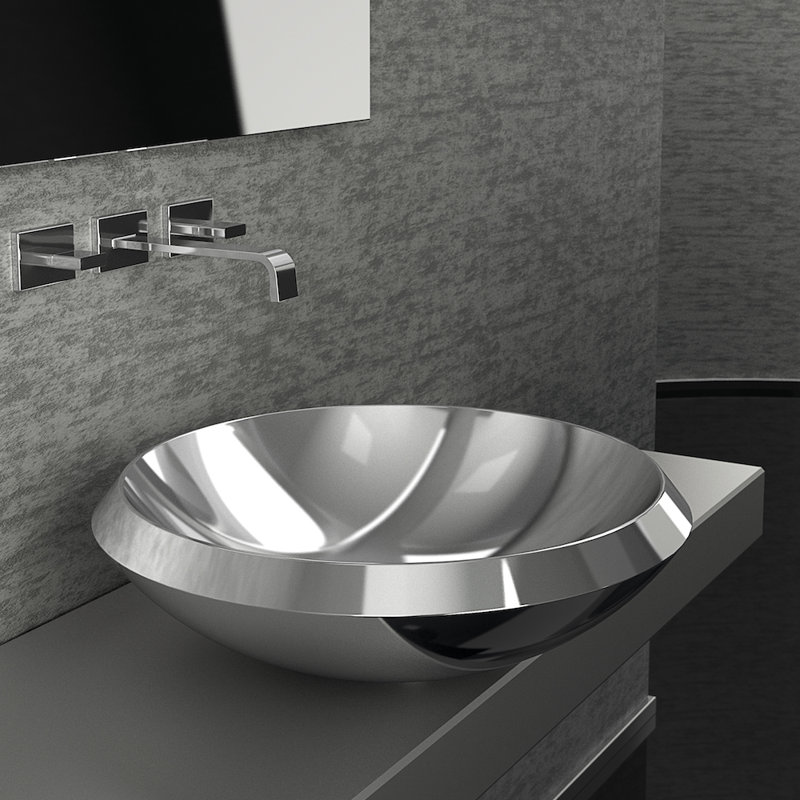 Zero 20'' L Bathroom Sink, Shiny