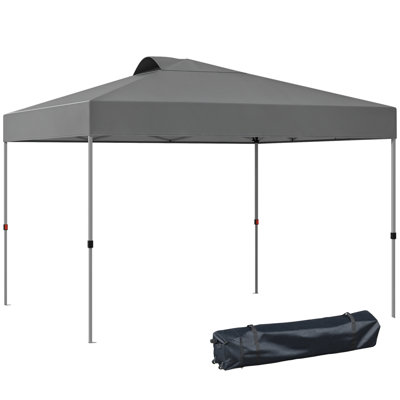 Auvent escamotable 10 pi x 10 pi avec évent supérieur et sac Airy, gris