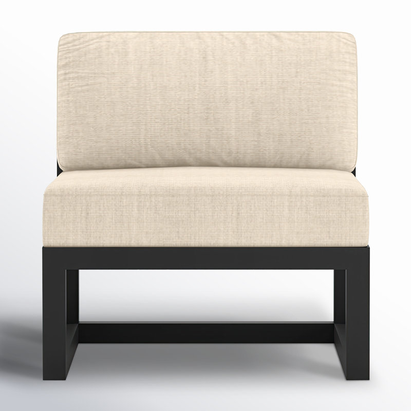 Avion 4 Piece Sectional Set, Canvas Flax Sunbrella® Canvas, Black