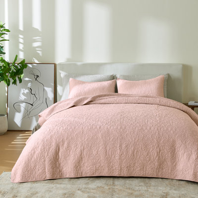 100% Cotton Quilt Set with Boho Stitched Detail