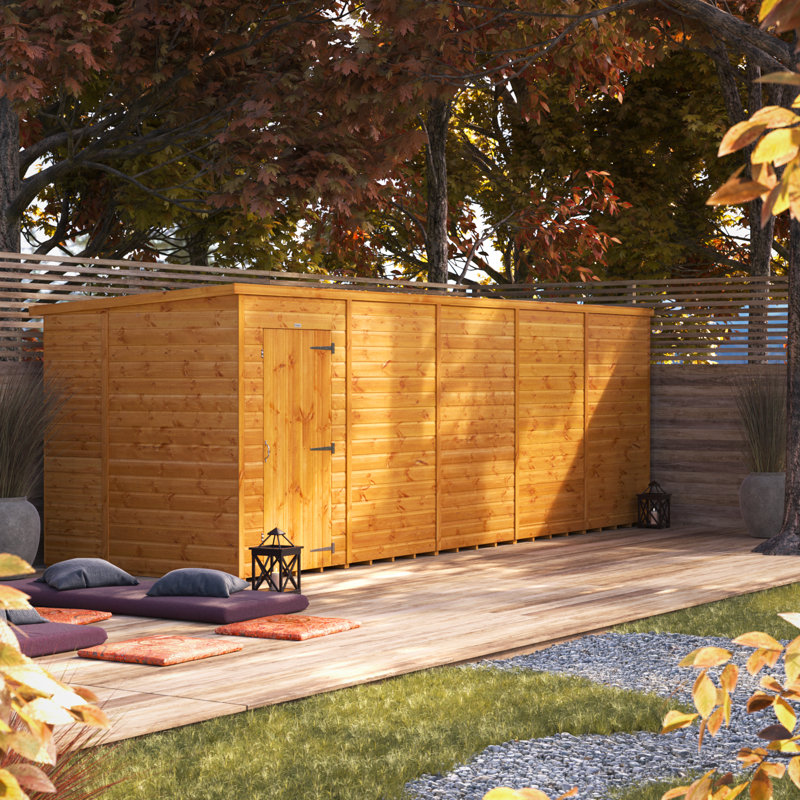 Powersheds 20 x 6ft Timber Tongue & Groove Windowless Pent Garden Shed
