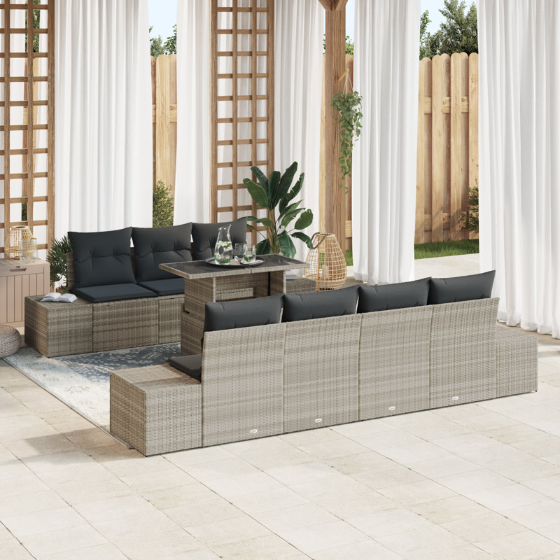 294cm Wide Patio Sofa with Cushions