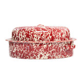 Crow Canyon Enamelware Splatter Large Covered Oval Roaster