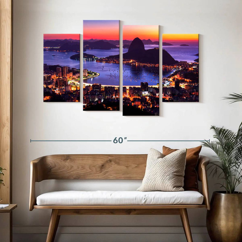 Nicci Rio De Janeiro au lever du soleil, H 32 po x l 52 po