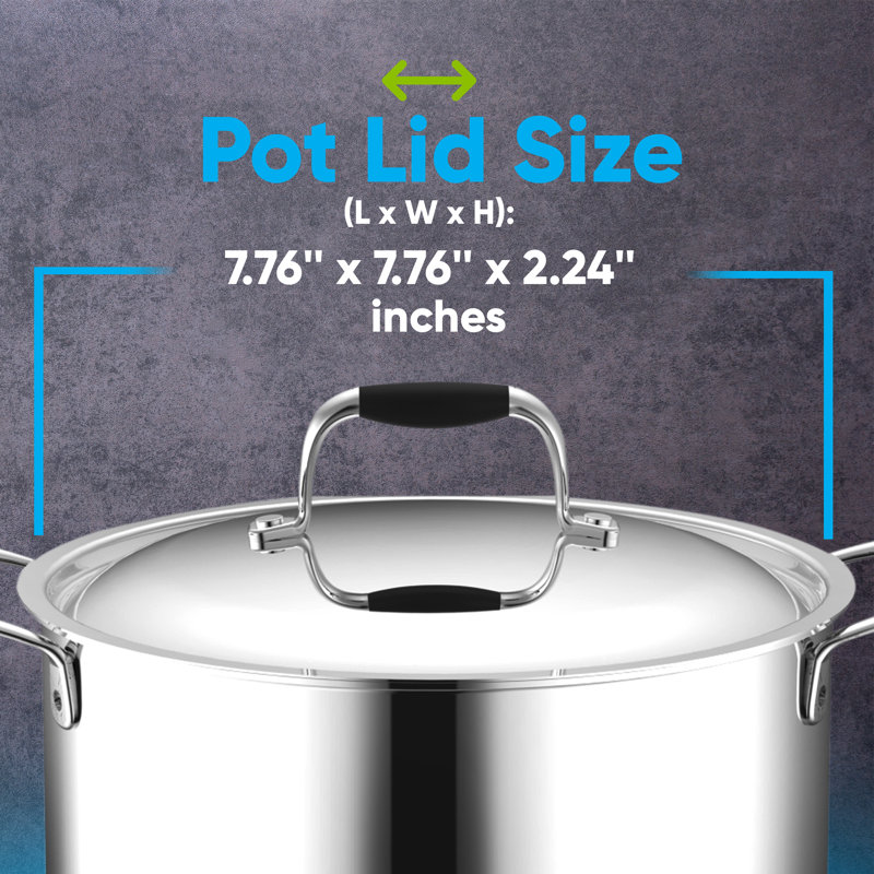NutriChef 7.76'' Stainless Steel Lid