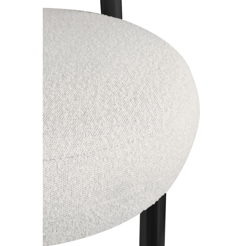 Bordeaux Boucle Fabric Accent Chair, Cream Boucle Fabric, Black