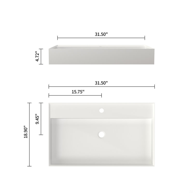 Stone Resin Solid Surface Bathroom Vanity Basin Sink