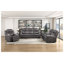 Contemporary Double Reclining Loveseat with Center Console and Cup Holders, Charcoal Microfiber Upholstery, Wall-Hugger Design