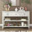 Nibbi 47" Console Table with Wood Frame and Legs, 3 Drawers and 2 Open Shelves Grey-131387910