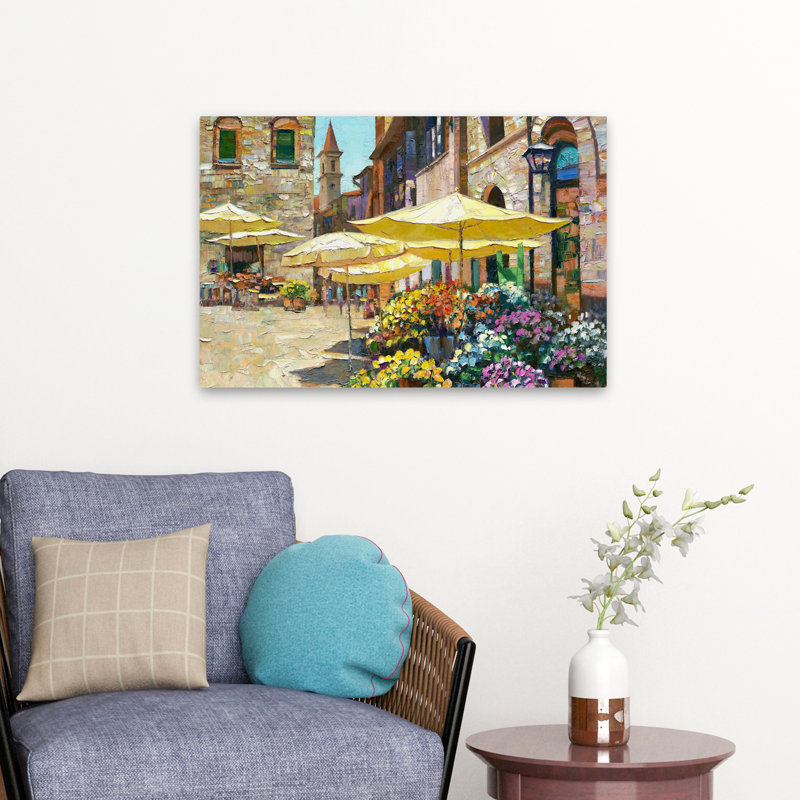 Marché aux fleurs de Sienne - Paysages Europe fleurs Italie Art, H 24 po x l 16 po