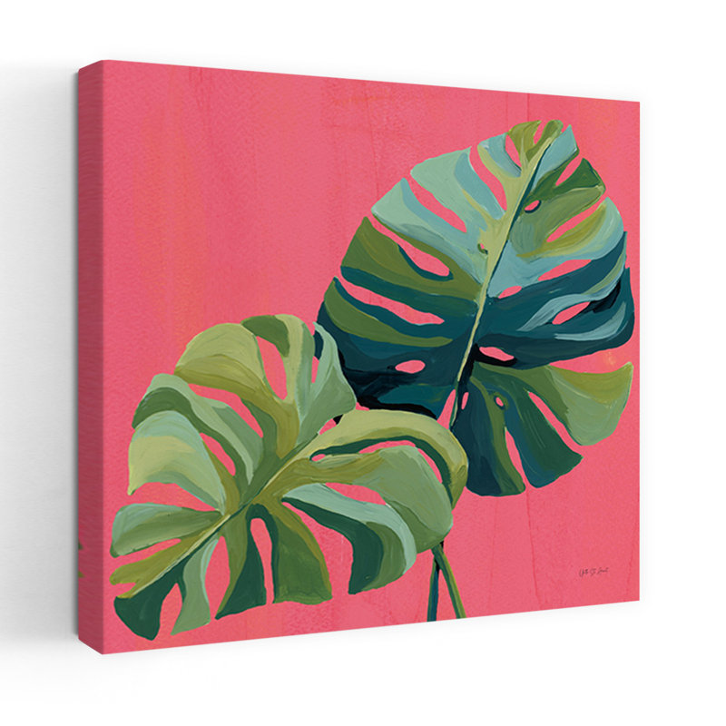 Island Botanica I Affiche murale abstraite et vibrante représentant une plante tropicale, H 18 po x l 18 po
