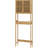 Over Toilet Cabinet For Bathroom Storage - Spacious Organizer With Slatted Doors And Adjustable Shelves Space Shelf Unit
