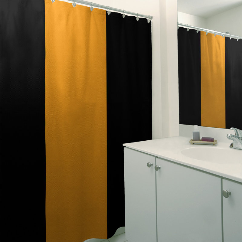 Rideau de douche simple Minnesota, Oui, Black/Yellow/Black