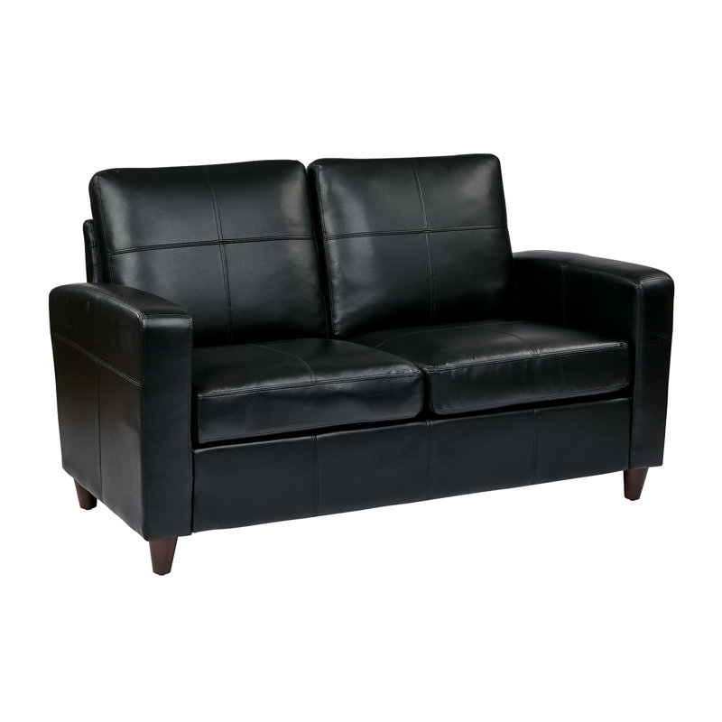 Causeuse en cuir Caswell Wilmot, Noir
