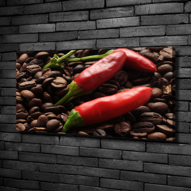 Chillies And Coffee - No Frame Print on Canvas